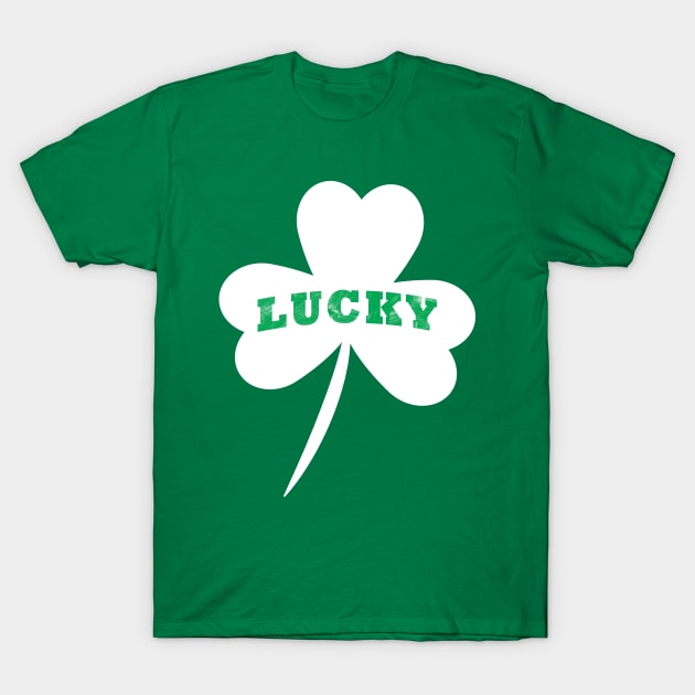 Vintage Style Lucky Clover St Patrick's Day T-Shirt by Tee brush